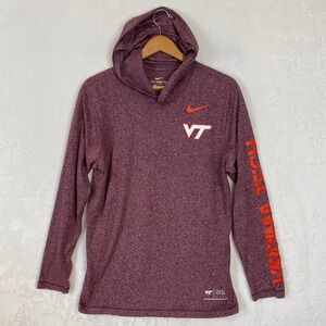 Nike Virginia Tech Hokies VT Orange‎ Swoosh Pullover Hoodie Tee Mens Medium